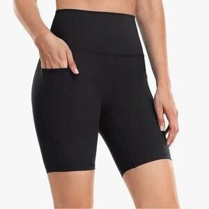 HeyNuts‎ Essential Shorts 6" High Rise Black Biker Yoga Shorts HN021  S 4/6 NWT